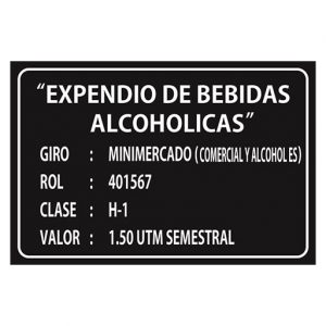 Señalética Expendio Alcoholes